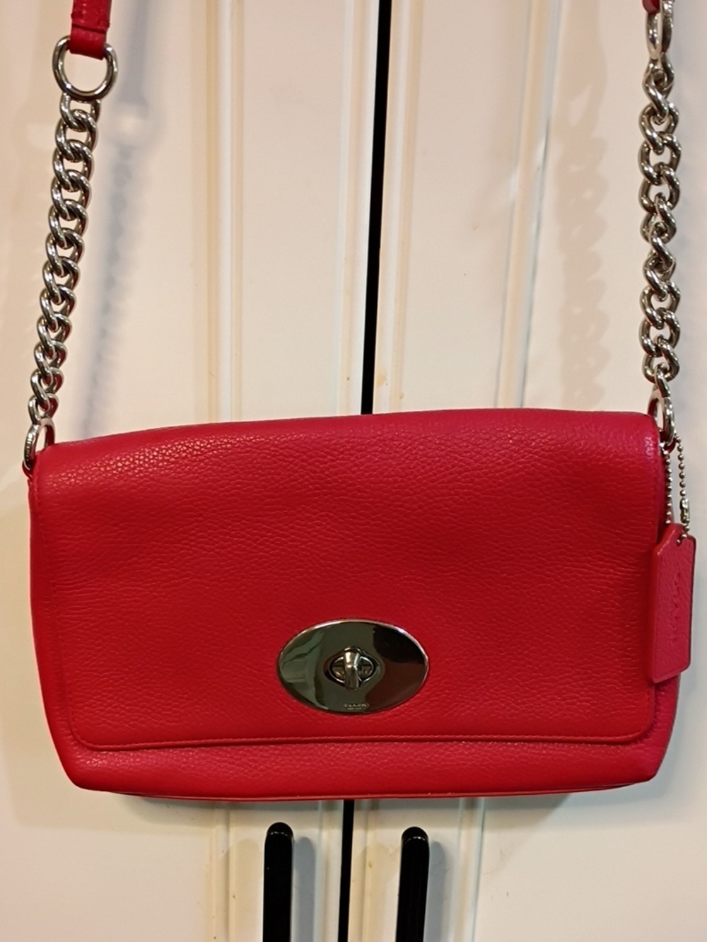 Coach Red Leather Crosstown Bag EUC